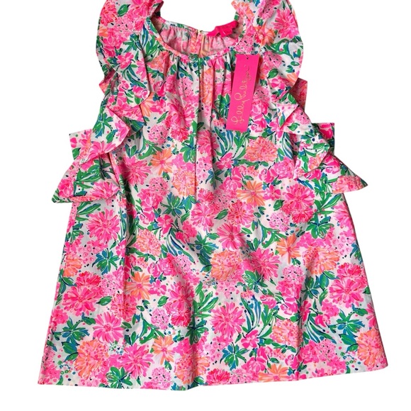 Lilly Pulitzer Vibrant Pink and Green Floral Blouse - Picture 2 of 7